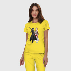 Пижама хлопковая женская Мечники Кадзуто Киригая, цвет: желтый — фото 2