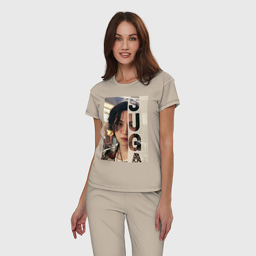 Женская пижама Agust D / Миндальный – фото 3