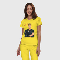 Пижама хлопковая женская Эйкити Онидзука учитель, цвет: желтый — фото 2