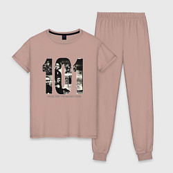 Пижама хлопковая женская Depeche Mode - Pasadena, цвет: пыльно-розовый