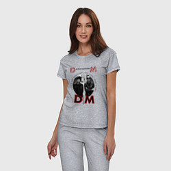 Пижама хлопковая женская Depeche Mode - Tour memento mori, цвет: меланж — фото 2