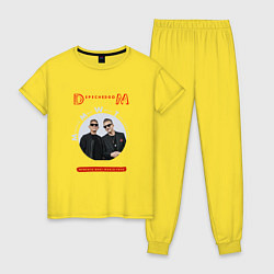 Пижама хлопковая женская Depeche Mode - Memento mori conference, цвет: желтый