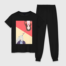 Пижама хлопковая женская Очень приятно Томоэ, цвет: черный