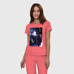 Пижама хлопковая женская Магическая битва Сатору Годзё Сугуру Гэто, цвет: коралловый — фото 2