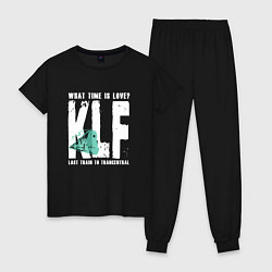 Пижама хлопковая женская Klf - What time is love, цвет: черный