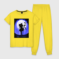 Пижама хлопковая женская Реинкарнация безработного Рокси Мигурдия волшебниц, цвет: желтый
