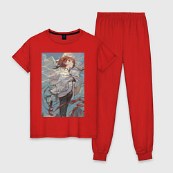 Пижама хлопковая женская Реинкарнация безработного Эрис Бореас Грейрат мечн, цвет: красный