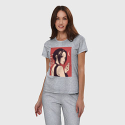 Пижама хлопковая женская Нана Осаки Вокалистка, цвет: меланж — фото 2