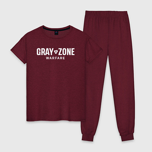 Женская пижама Gray zone warfare logo / Меланж-бордовый – фото 1