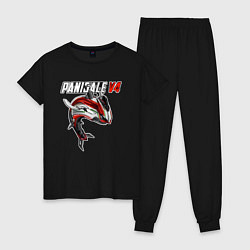 Пижама хлопковая женская Ducati Panigale shark, цвет: черный