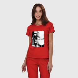 Пижама хлопковая женская Depeche Mode - Devotional gahan, цвет: красный — фото 2