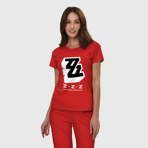 Женская пижама Zenless zone zero лого / Красный – фото 3