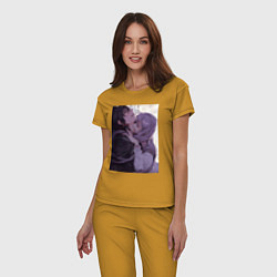 Пижама хлопковая женская Последний Серафим Шиноа Хираги вампир, цвет: горчичный — фото 2