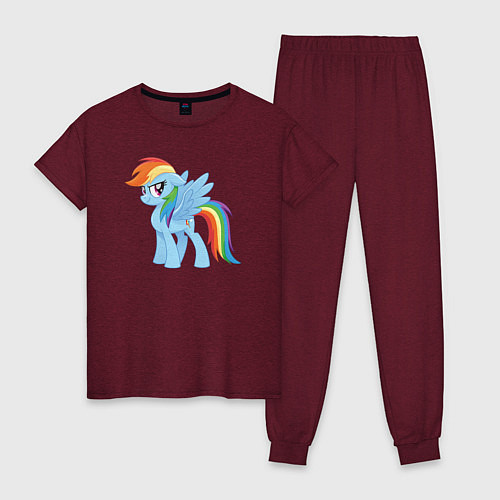 Женская пижама Рейнбоу Дэш из My Little Pony в кино / Меланж-бордовый – фото 1