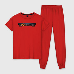 Пижама хлопковая женская Stormgate logo, цвет: красный