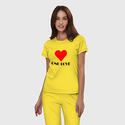 Пижама хлопковая женская One - love, цвет: желтый — фото 2