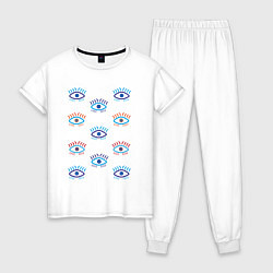 Женская пижама Глаза с ресницами узор