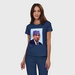 Пижама хлопковая женская Michael Scott - Prison mike the office meme, цвет: тёмно-синий — фото 2