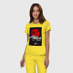 Пижама хлопковая женская Mazda rx-7 jdm style, цвет: желтый — фото 2