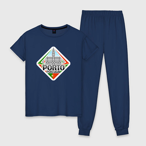 Женская пижама Порту - Португалия / Тёмно-синий – фото 1