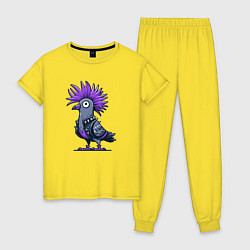 Женская пижама Мультяшный голубь панк с ирокезом