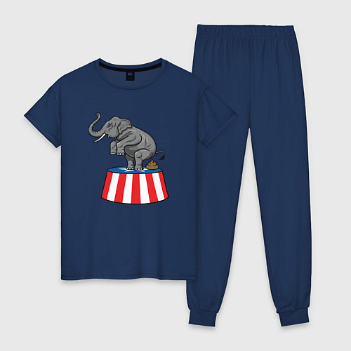 Женская пижама Poop elephant / Тёмно-синий – фото 1