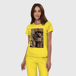 Пижама хлопковая женская Музыка эстетика, цвет: желтый — фото 2