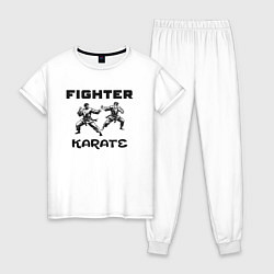 Пижама хлопковая женская Fighters karate, цвет: белый