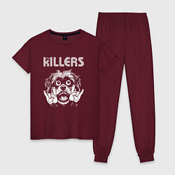 Пижама хлопковая женская The Killers rock dog, цвет: меланж-бордовый