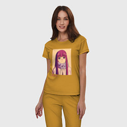 Пижама хлопковая женская Милая Ферн, цвет: горчичный — фото 2