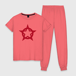 Пижама хлопковая женская Red star USSR, цвет: коралловый