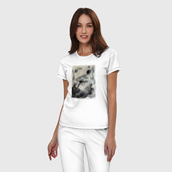 Пижама хлопковая женская Graphic painting, цвет: белый — фото 2