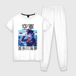 Пижама хлопковая женская Marin Kitagawa - air forces, цвет: белый