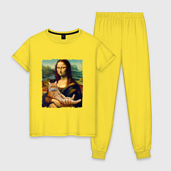 Женская пижама Мона Лиза с рыжим котом