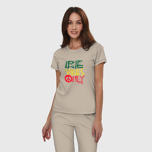 Женская пижама Irie vibes only / Миндальный – фото 3