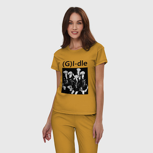 Женская пижама G I-dle группа в стиле империи / Горчичный – фото 3