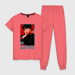 Пижама хлопковая женская Astro Юн Сан Ха, цвет: коралловый