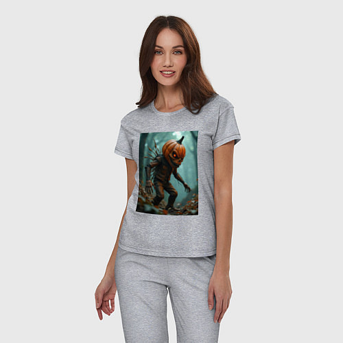 Женская пижама Тыквенный монстр / Меланж – фото 3