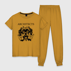 Пижама хлопковая женская Architects - rock dog, цвет: горчичный