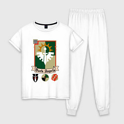 Пижама хлопковая женская Dark angels Warhammer 40k, цвет: белый