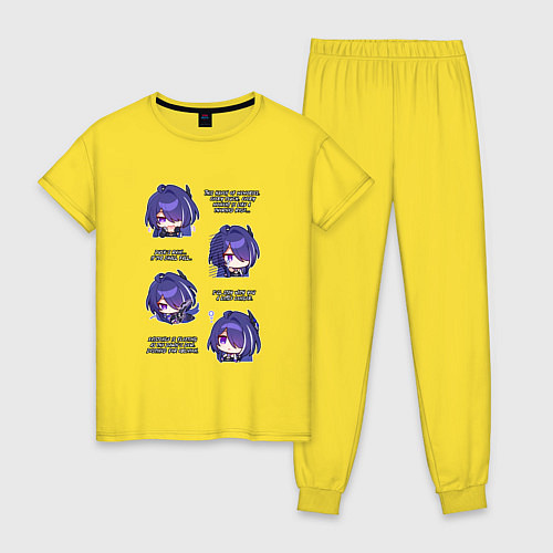 Женская пижама Ахерон фразы / Желтый – фото 1