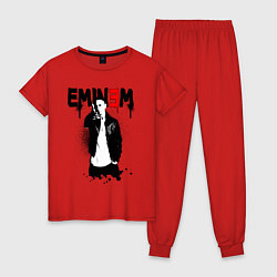 Пижама хлопковая женская Eminem finger, цвет: красный