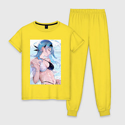 Пижама хлопковая женская Геншин Эола Лоуренс, цвет: желтый
