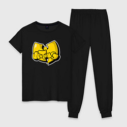 Пижама хлопковая женская Wu-Tang bubble, цвет: черный