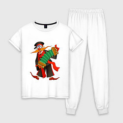 Пижама хлопковая женская Мужичок усатый, цвет: белый