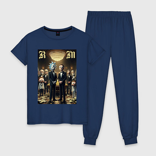 Женская пижама Rick and Morty - mafia / Тёмно-синий – фото 1