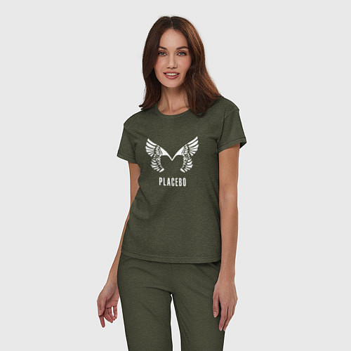 Женская пижама Placebo - logo / Меланж-хаки – фото 3