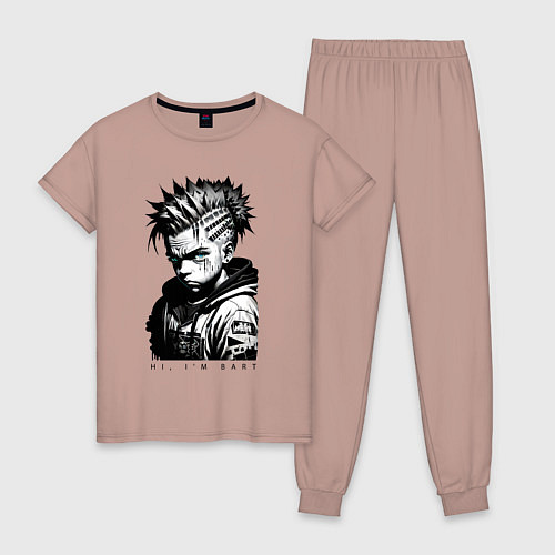 Женская пижама Чувак Барт Симпсон / Пыльно-розовый – фото 1