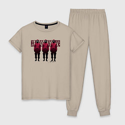 Пижама хлопковая женская Три солдата, цвет: миндальный