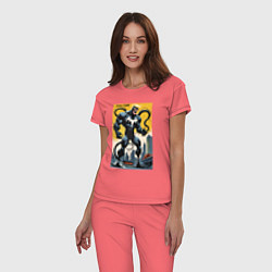 Пижама хлопковая женская Trump-Venom superhero - ai art fantasy, цвет: коралловый — фото 2